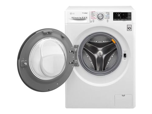 LG Truesteam 6 Motion Direct Drive F854J71Wrh - Machine À Laver Séchante - WiFi - Largeur : 60 Cm - Profondeur : 56 Cm - Hauteur : 85 Cm - Chargement Frontal - 59 Litres - 8 Kg - 1400 Tours/Min - Blanc