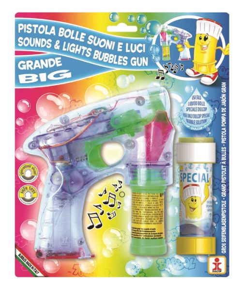Pistolet bulles transparent son/ lumières modèle aléatoire