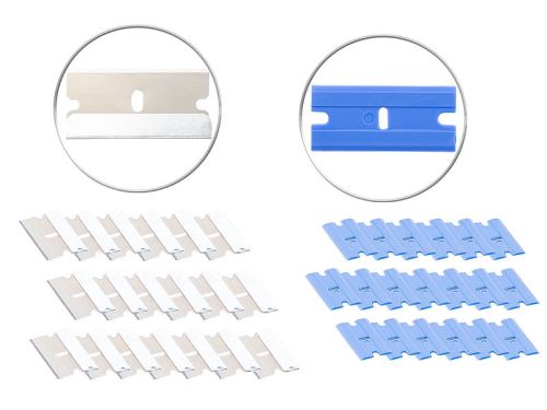 Pearl : 40 lames de rechange pour racloir en acier inoxydable et plastique