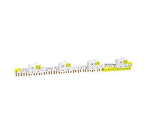 Schneider Electric Blanc Peigne Avec Connecteurs Intégrés - Raccordement Horizontale Acti9 - 63A - 1P+N - 24 Modules De 18Mm