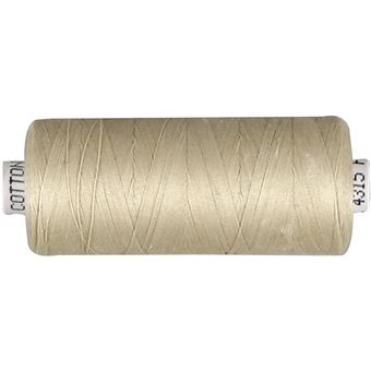 Creotime fil à coudre en coton beige 1000 mètres - 1