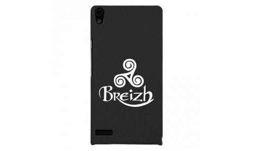 Coque rigide pour Huawei Ascend P6 avec impression Motifs Triskel Celte blanc