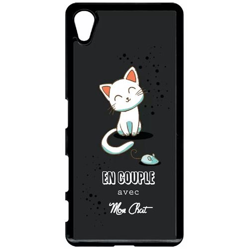 Coque Sony Xperia X En Couple Avec Mon Chat Fond Noir 2