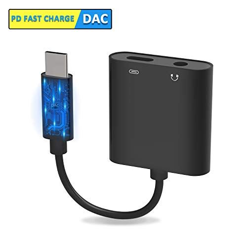 USB-C chargement et adaptateur audio Compatible pour iPad Pro 2018,Xiivio type C vers adaptateur prise casque 3,5 mm et PD Fasting C