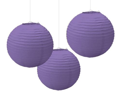 Amscan lanternes 20 cm 3 pièces violet