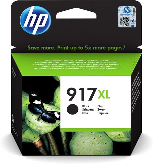 HP 917XL - 39.2 ml - à rendement élevé - noir - original - cartouche d'encre - pour Officejet 8022; Officejet Pro 8020, 8022, 8023, 8024, 8025, 8028, 8035