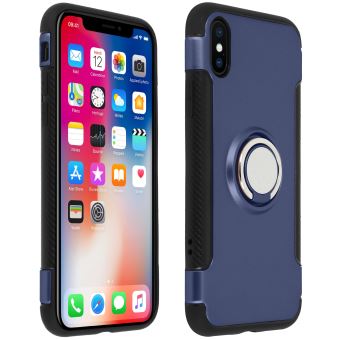Coque iPhone X / XS Coque antichocs finition carbone bleu ...