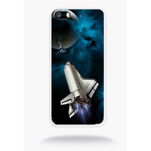 Coque Nasa Planete Compatible Apple Iphone 5 Silicone Blanc Mat