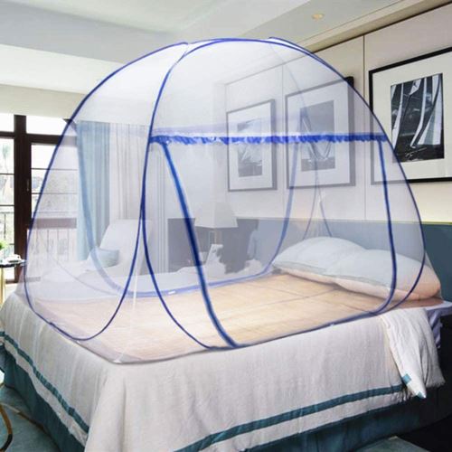 Moustiquaire Pop Up pour lit double, fermeture à glissière à double porte, tente portable, moustiquaire de voyage, installation facile et rapide
