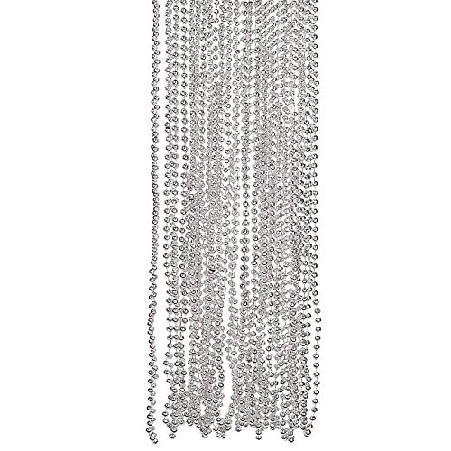 Fun Express Silver Metallic Bead Necklaces (4 Dozen)