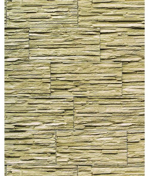 Papier peint quartzite ardoise en relief 1003-35 vinyle très résistant aspect pierre beige clair verdâtre | 5,33m2