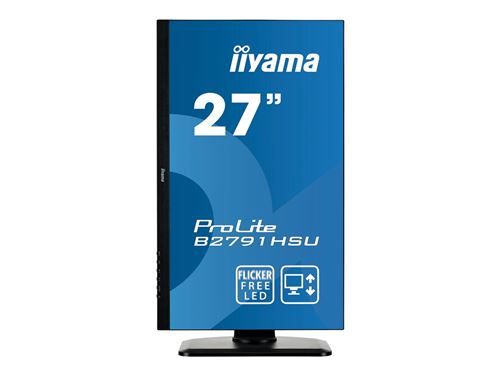 iiyama ProLite B2791HSU-B1 - Écran LED - 27" - 1920 x 1080 Full HD (1080p) @ 75 Hz - TN - 300 cd/m² - 1000:1 - 1 ms - HDMI, VGA, DisplayPort - haut-parleurs - noir