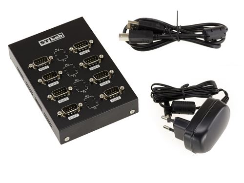 Convertisseur RS232 vers USB - 8 PORTS INDEPENDANTS INDUSTRIEL - Boitier Métal Alimentation Externe