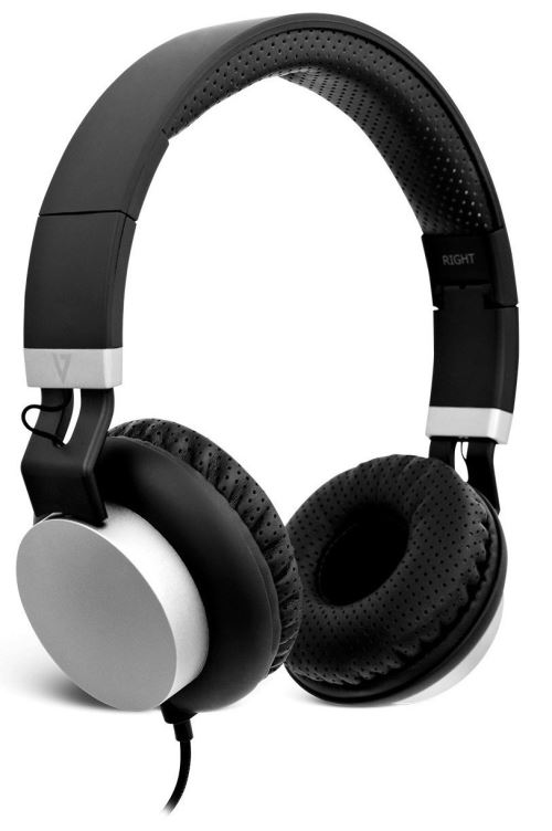 V7 Casque léger - Noir/Argent - Casques (Circumaural, Bandeau, Avec fil, 20 - 20000 Hz, 1,8 m, Noir, Argent)