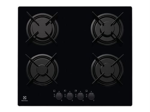Electrolux EGT6242NVK - Table de cuisson au gaz - 4 plaques de cuisson - Niche - largeur : 56 cm - profondeur : 48 cm - noir - noir
