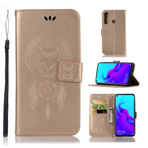 Etui en PU hibou capteur de rêves or pour votre Huawei Nova 4