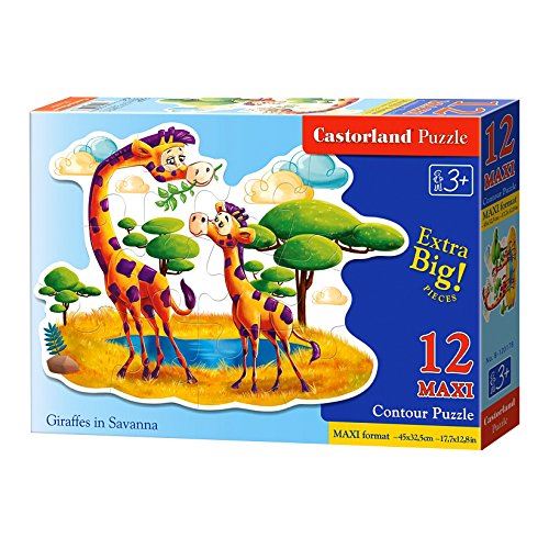 Castor Pays B de 120178 Giraffes in Savanna, Puzzle 12 pièces Maxi