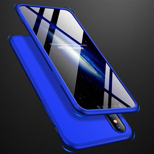 Coque en TPU détachable en 3 parties bleu mat pour votre Apple iPhone XS Max 6.5 inch
