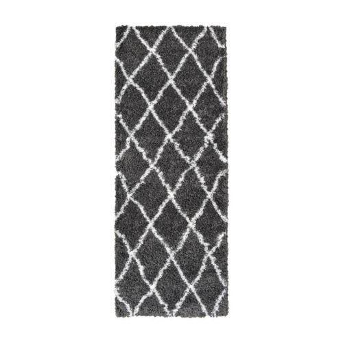 ASMA Tapis de couloir Shaggy Berbere- 100% polypropylene - 67x180 cm - Gris anthracite