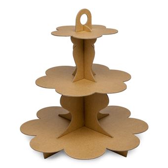 présentoir 3 étages en carton kraft 34cm - artifetes 10344 - 1