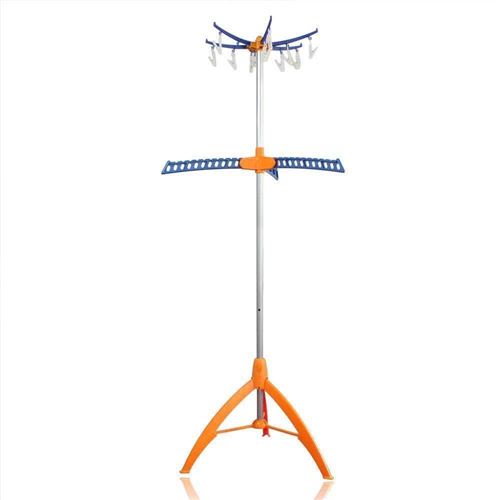 Étendoir à linge parapluie 33 cintres et suspensions VISTA Orange et bleu