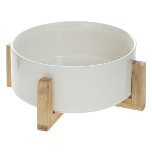 Secret de Gourmet - Saladier Bambou & Faïence Crea 28cm Blanc