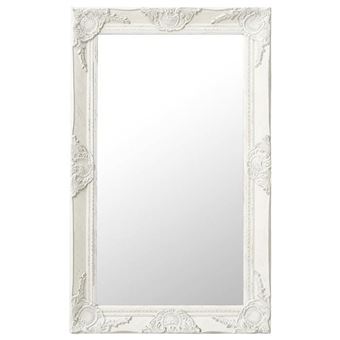 vidaXL Miroir mural style baroque 50x80 cm Blanc 320320 - 1