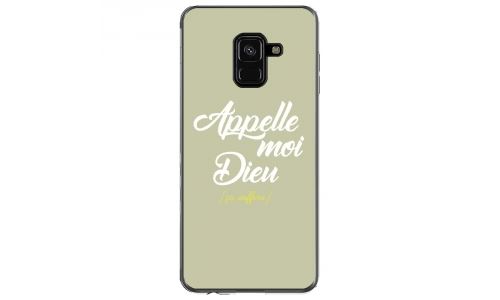 Coque souple pour Samsung Galaxy A8 2018 avec impression Motifs Appelle moi Dieu vert
