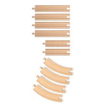 Rails Droits Brio 108mm - Pour Circuit Train Bois - Enfants 3+ Ans - Compatible Avec Marques