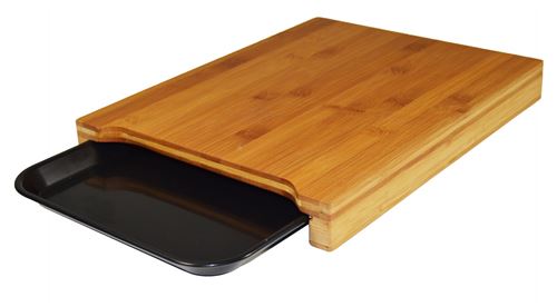 Jocca 1635 Planche &agrave; d&eacute;couper en Bambou avec Plateau, Couleur Marron