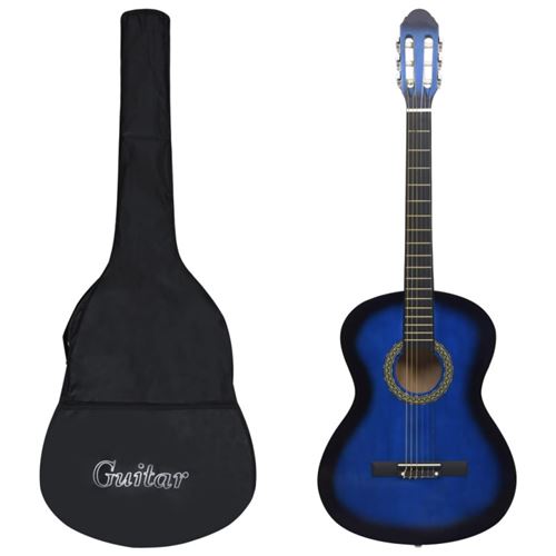 vidaXL Guitare classique avec sac pour débutants Bleu 4/4 39