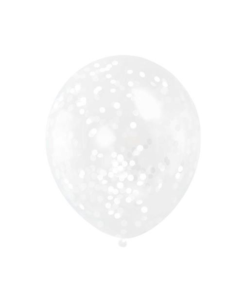 Haza Original ballons confettis 30 cm 6 pièces blanches