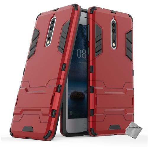 Housse etui coque rigide anti choc pour Nokia 8 avec film ecran - ROUGE