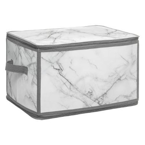 Boîte de Rangement Marbre 30x40cm Gris & Blanc