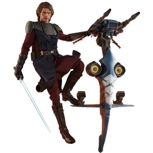 Figurine Hot Toys TMS020 - Star Wars : The Clone Wars - Anakin Skywalker And Stap Standard Version