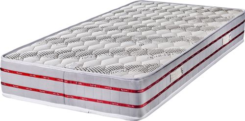 King of Dreams Maxi Bamboo Matelas Tissu Bambou Mousse Poli Lattex - 24 Cm - Ferme + Protège Matelas Offert - 90x190
