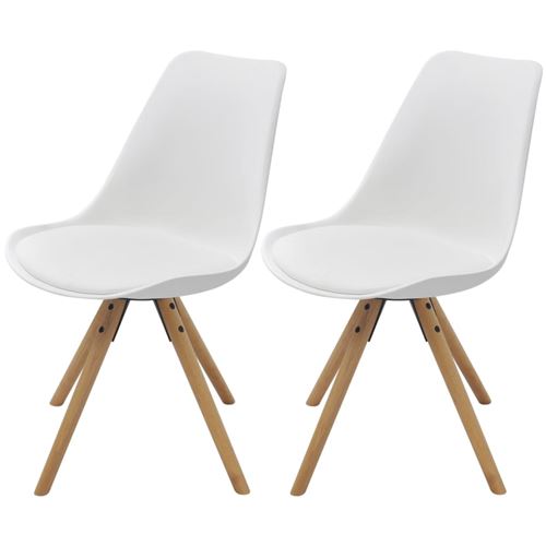 vidaXL Chaise de salle à manger 2 pcs Cuir artificiel Blanc