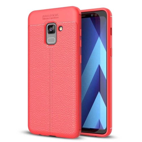 Galaxy A5 (2018) Coque Protection TPU Texture Litchi Rouge ALS51459
