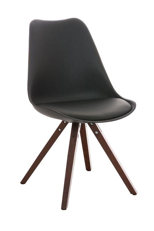 Chaise Pegleg Square , Noir /Noyer