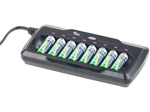 Chargeur pour 8 accus AA/AAA avec minuteur de sécurité - avec Refresh