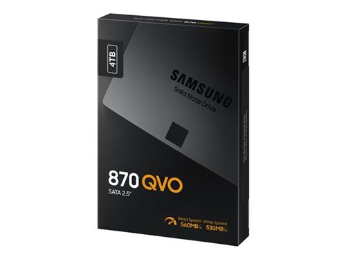 Disque SSD interne Samsung 870 QVO MZ-77Q4T0BW 4 To Gris - SSD internes