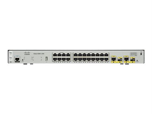 Cisco 891-24X - Router - 24-poorts schakelaar - GigE - WAN-poorten: 2 - rack-uitvoering
