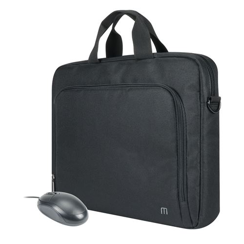 Sacoche toploading avec souris filaire pour ordinateur portable - Mobilis - 14-16 - Noir