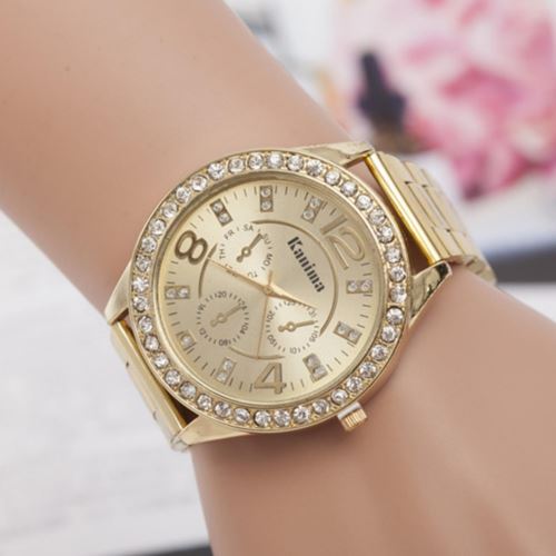 Montre Femme Quartz Rhinestone Inox #22 Doré