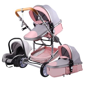 4 Roues Poussette Combinee Trio Pour Nouveau Ne A 36 Mois 35x Cm Bleu Rose Poussette Achat Prix Fnac