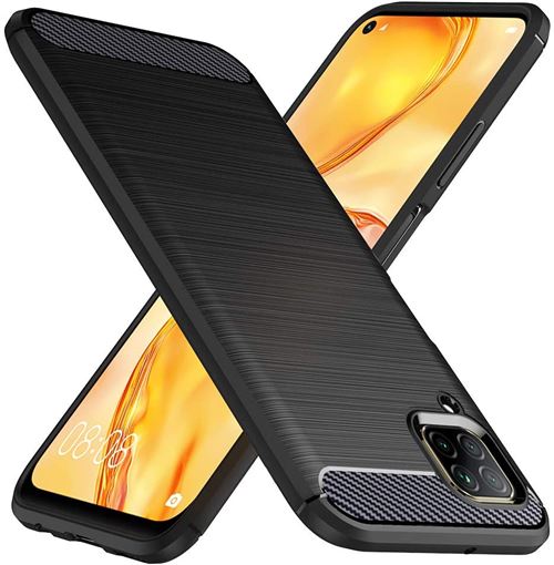 Housse de protection pour Huawei P40 Lite Fibre de Carbone Noir