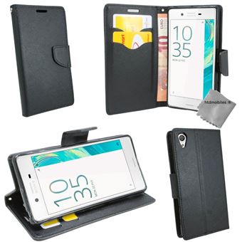 Housse etui coque pochette portefeuille pour Sony Xperia L1 avec verre trempe NOIR NOIR Coque et etui telephone mobile Achat prix fnac
