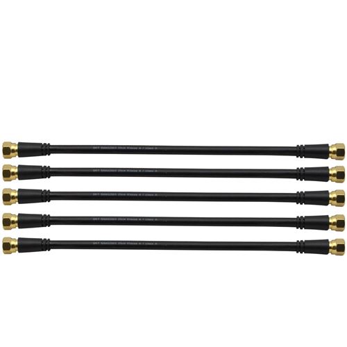 SKT SAK025SET Câble de raccordement coaxial 25 cm avec connecteur fiche F (lot de 5) noir