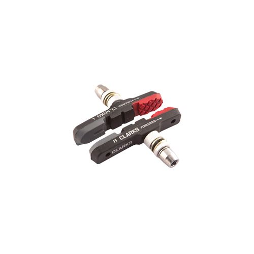 Porte patin vtt clarks a vis v-brake asymetrique tri-gomme 72mm noir/rouge/gris (pr)