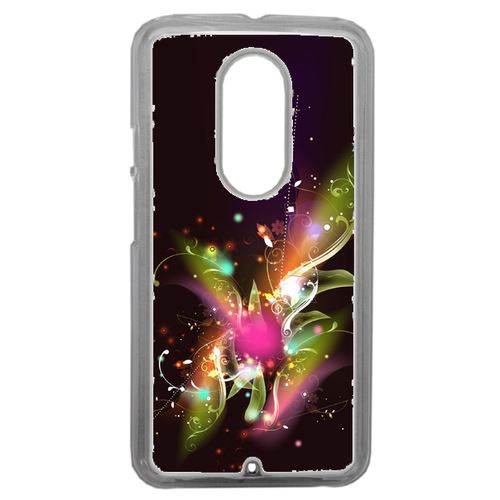 Coque Décor Abstrait Feuille Arabesque Compatible Motorola Moto X2 Transparent